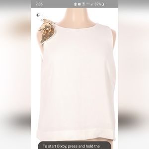 J crew White with Gold bowed sleeve